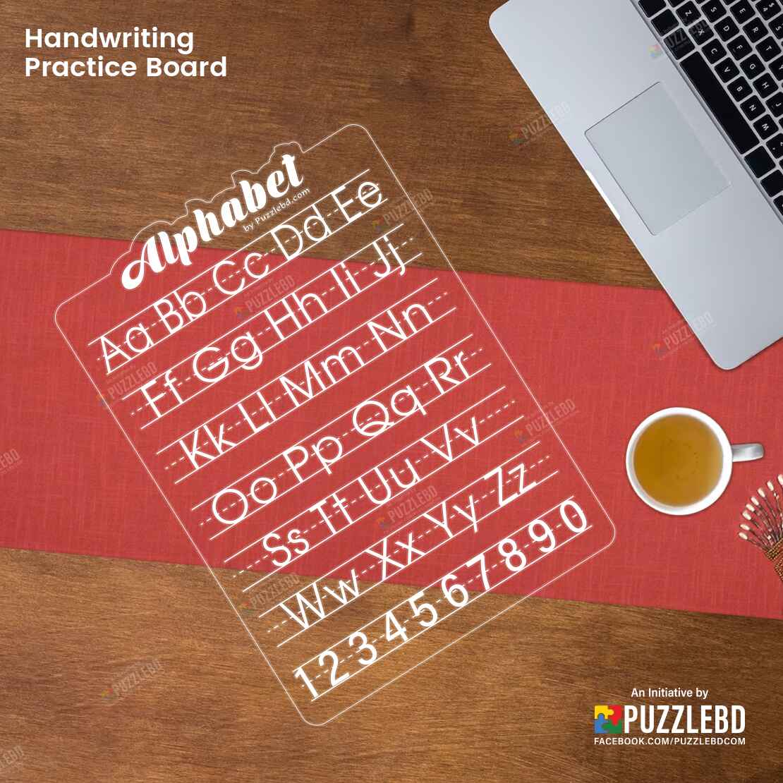 alphabet handwriting হাতের লেখা শেখা ও সুন্দর করার প্র্যাকটিস বোর্ড - Alphabet & Number Handwriting Practice Board - Image 1